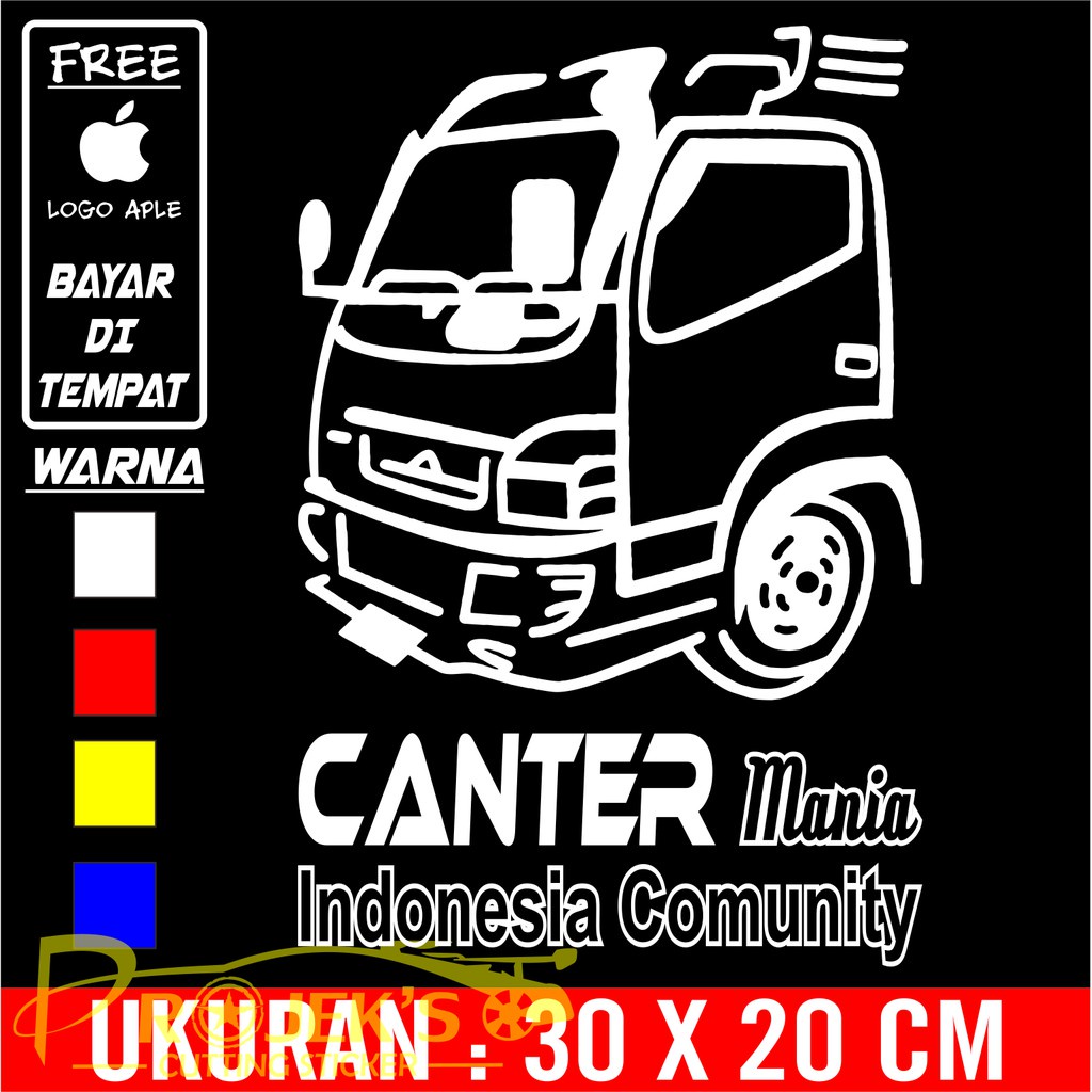 Cutting sticker mobil stiker gambar Canter mania