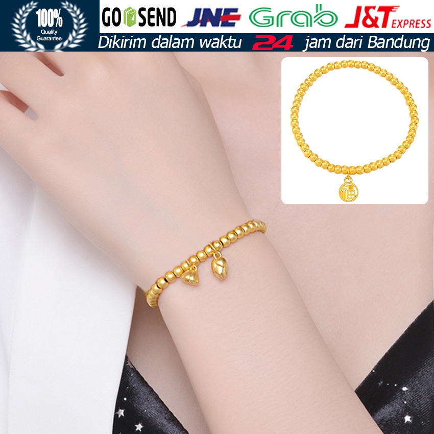 Gelang Rosario / Gelang Manik-manik Emas / Gelang Emas Wanita / Gelang Keberuntungan