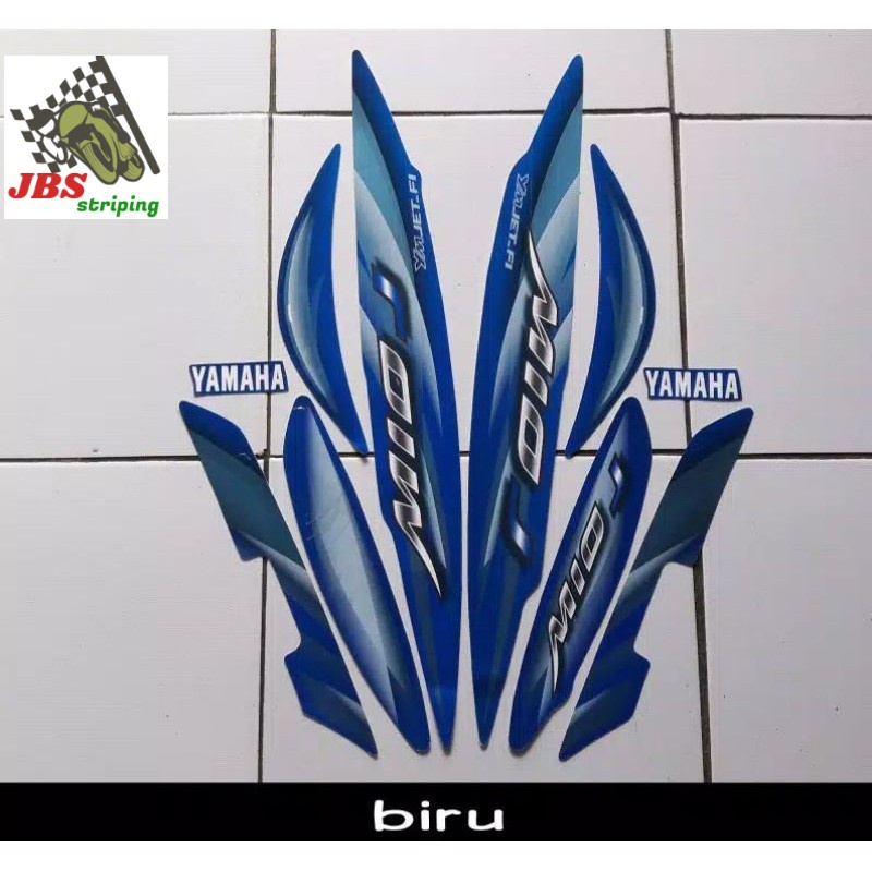 stiping mio j stiker  yamaha mio j thn 2012 biru