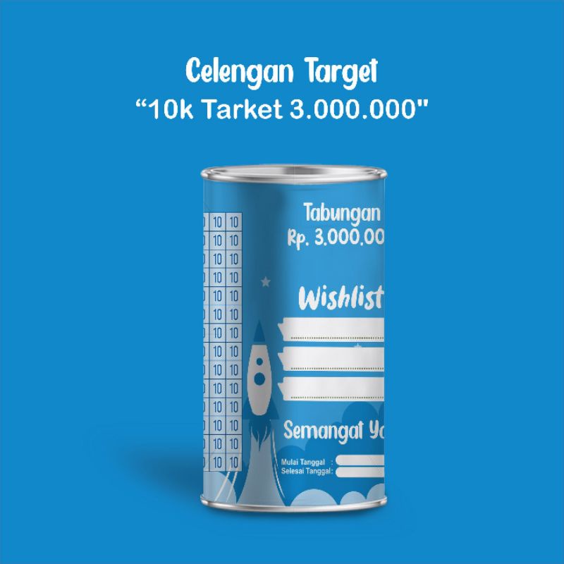 CELENGAN TARGET MURAH CELENGAN VIRAL CELENGAN TIKTOK TABUNGAN BUKA TUTUP ( MEDIUM 10 TARGET 3 JUTA) 