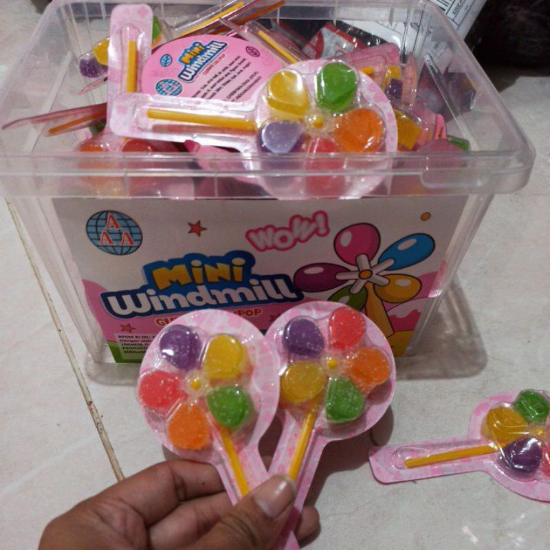 

Permen Mini Windmill Gummy Lollipop Satuan