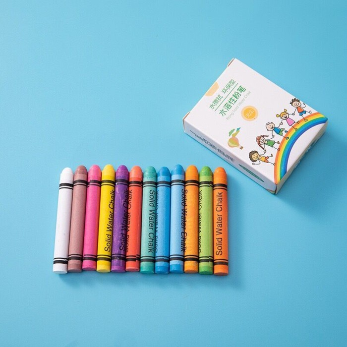 

12 Pcs Water Based Chalk / Kapur Papan Tulis Anak Tanpa Debu Warna - 12 REFILL COLOR