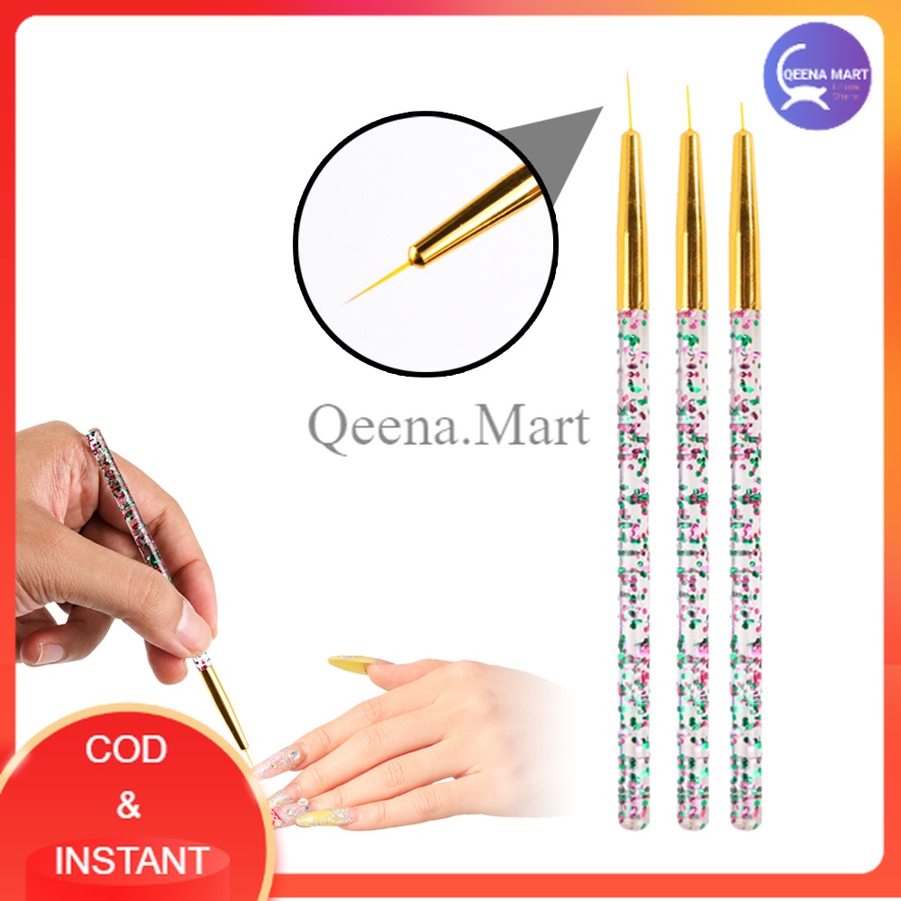 Brush Kutek Kuku Ultra-thin Liner Nail Art 3 PCS - HD042