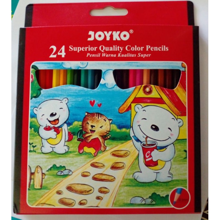 

[RealPict 100%] Pensil Warna / Color Pencil Kualitas Super Joyko 24 Panjang CP-24PB