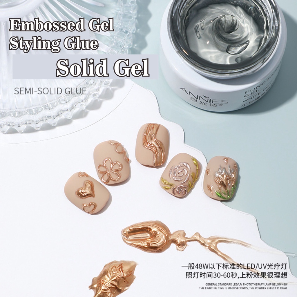 Embossed Gel Nail Art | Solid Gel Nail Art | 3D Gel Nail Art | Gel 3D bisa dibentuk