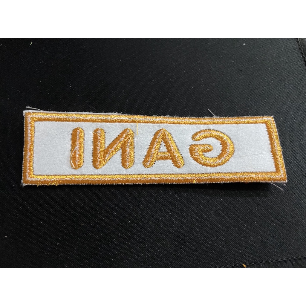 Bordir Badge Nama Timbul + Perekat Velcro - Bet Timbul Nama (Request) - Patch Bordir Nama Bordir Nam