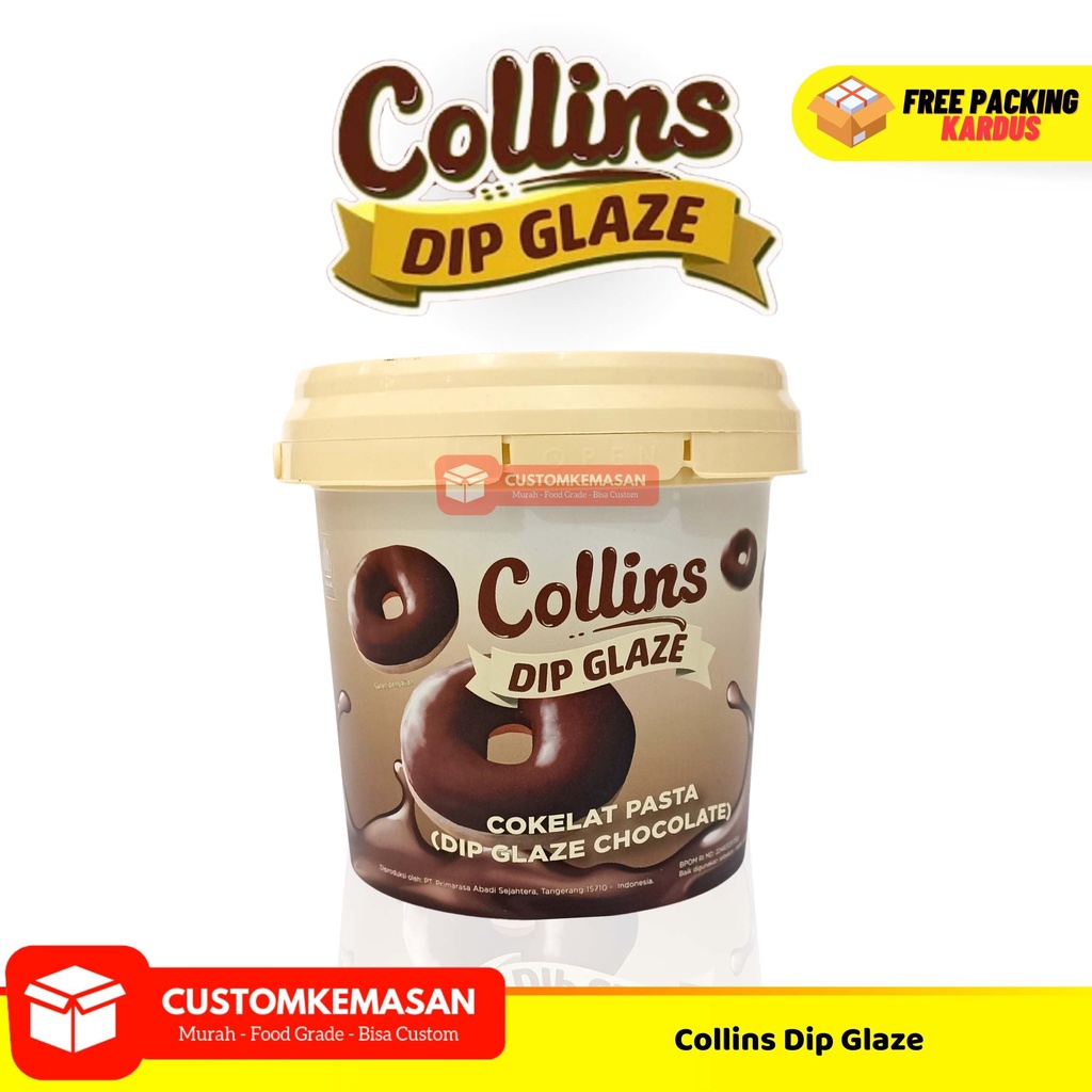 

Collins Dip Glaze Cokelat 1kg / Toping Es kulkul /Toping Roti bakar / Toping Kue / Dip Glaze / Dip Glaze Collins / Toping Donat