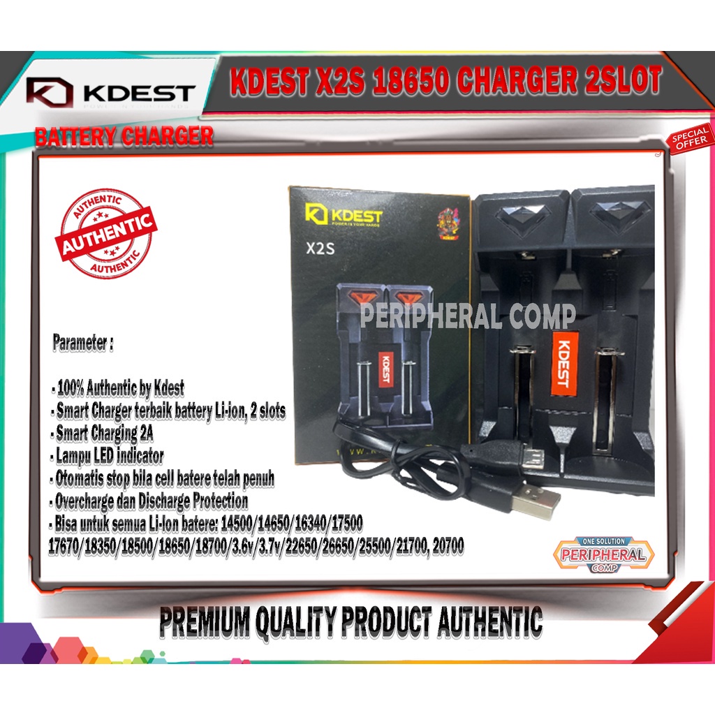 CHARGER BATTERY KDEST X2S 2 SLOT ORIGINAL