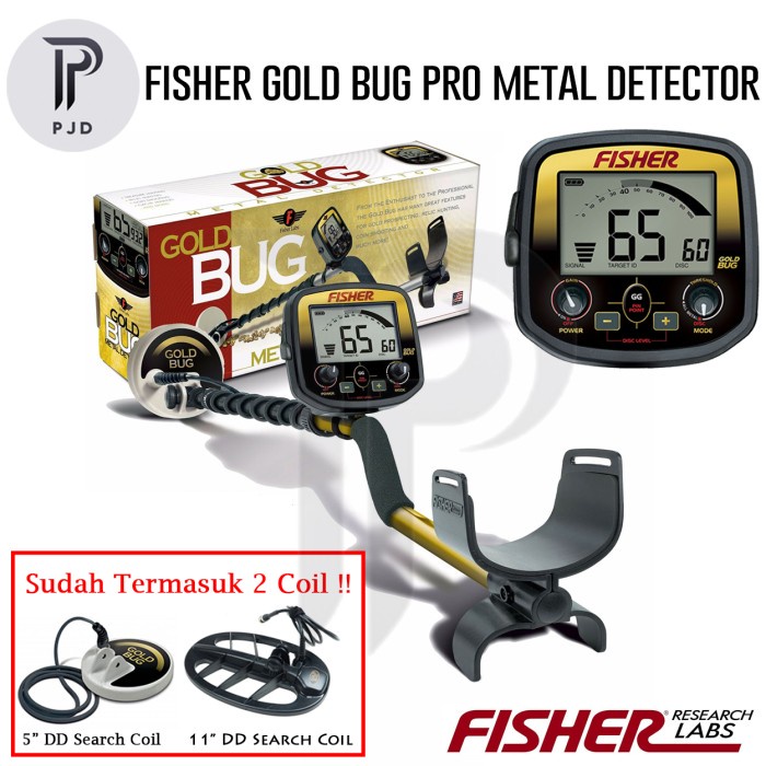 FISHER Gold Bug Pro Gold Silver Metal Detektor Detector Emas Logam ORI