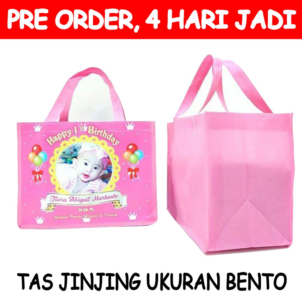 

Tas Ultah BENTO / Tas Ulang Tahun / Bisa Tambah Foto Anak