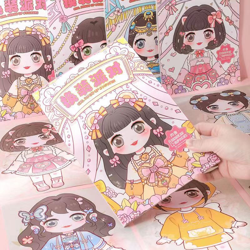 

Buku Stiker Ganti Pakaian Mode DIY/Buku Stiker Rias Putri Cantik/Ratusan Stiker Rias Lucu Pertunjukan Rias