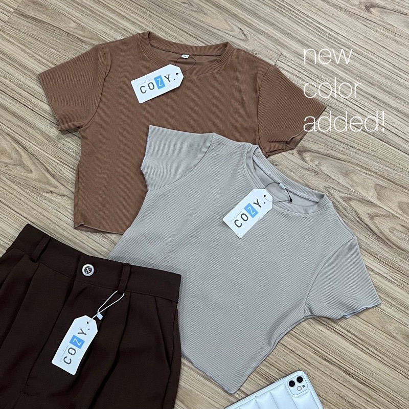 Baju crop polos/Baju crop baha knit premium/Basic Crop Top | Knit Rib Tebal Premium / Kaos Wanita Cr