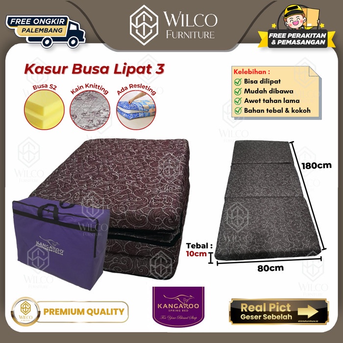 Kasur Busa Lipat 3 Kangaroo / Matras Lipat Minimalis / Kasur Serbaguna