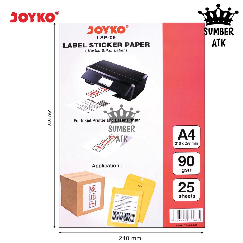 

Label Sticker Paper Kertas Stiker Label Joyko LSP-09 25 Sheets Lembar