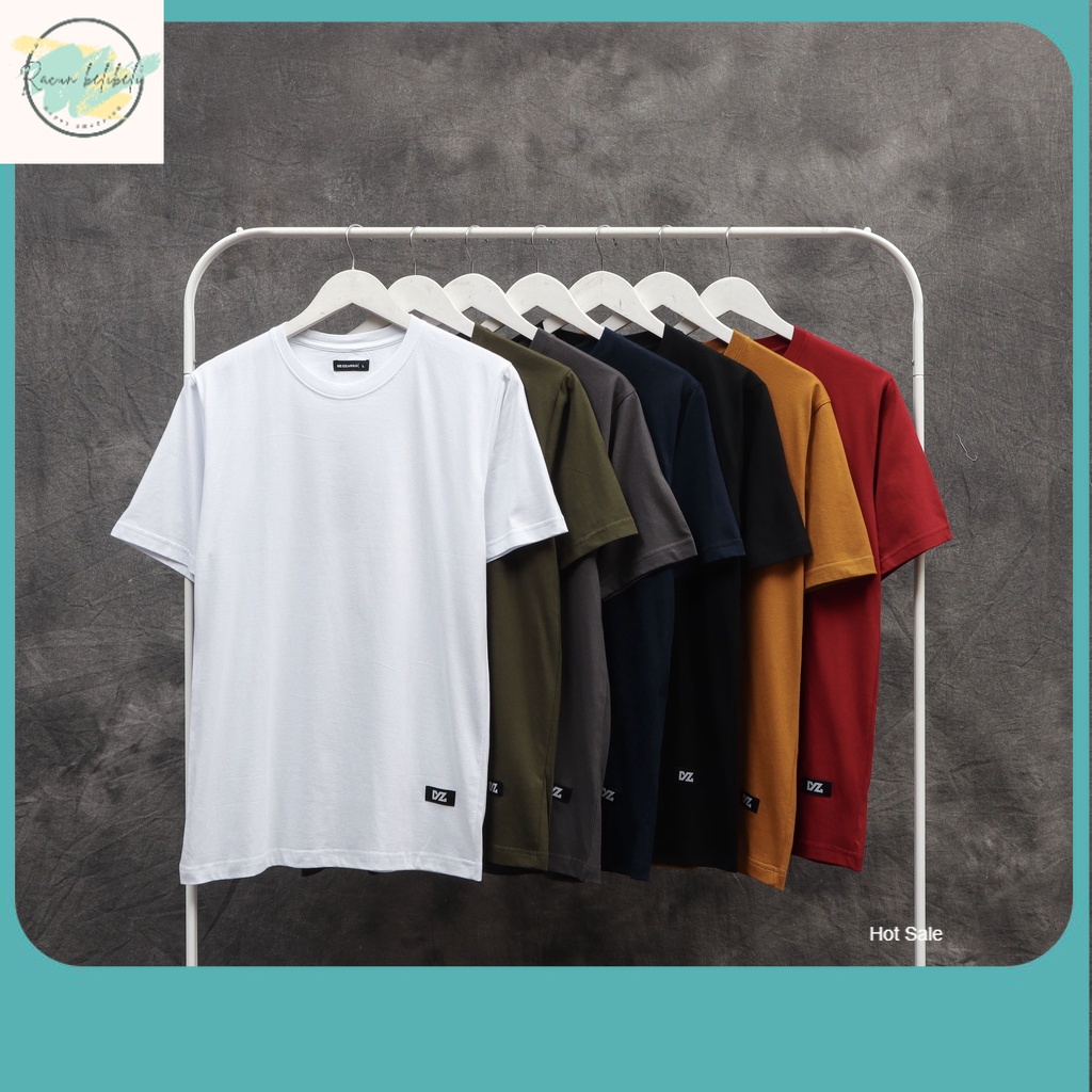 KAOS PRIA TERBARU / Dzargo - KARIA (Basic Tee) - Kaos Polos Pria Cotton Combed Premium (Hitam, Putih