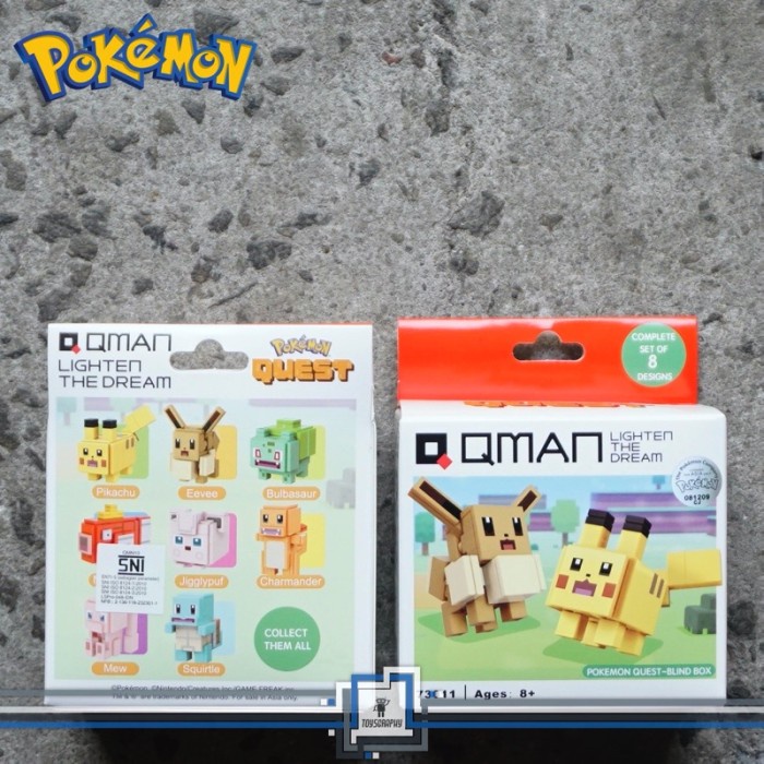 Qman Pokemon Quest 73011 Blind Box Mainan Brick Blocks Mystery Box