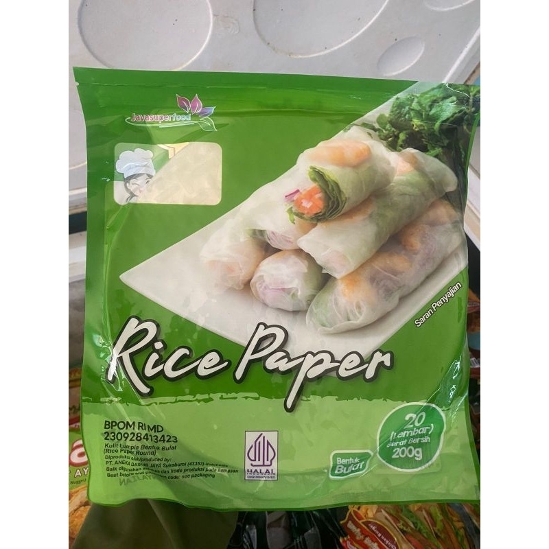 

RICE PAPER HALAL BENTUK BULAT 200 GR | KULIT LUMPIA JAVA SUPER FOOD