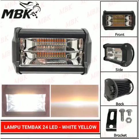 Lampu Tembak LED CWL 24LED 2 Warna White-Yellow