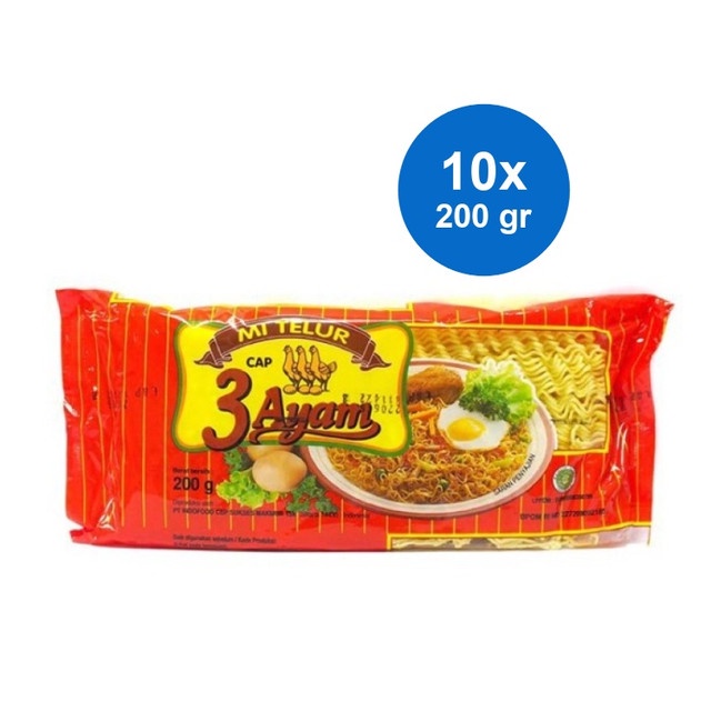 

Cap 3 Ayam Mi Telur 200 gr x 10