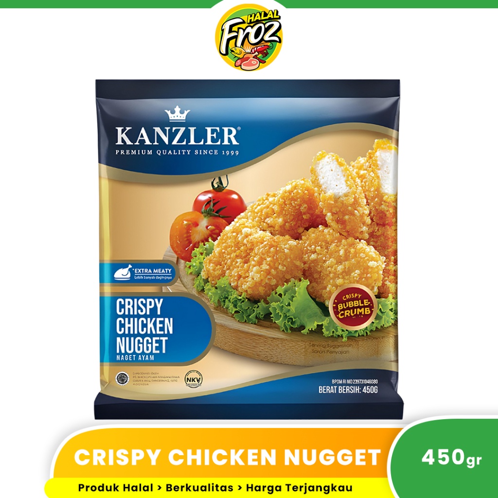 

Kanzler Nugget Crispy Bubble Crumb Naget Ayam Kemasan 450gr HFPRS