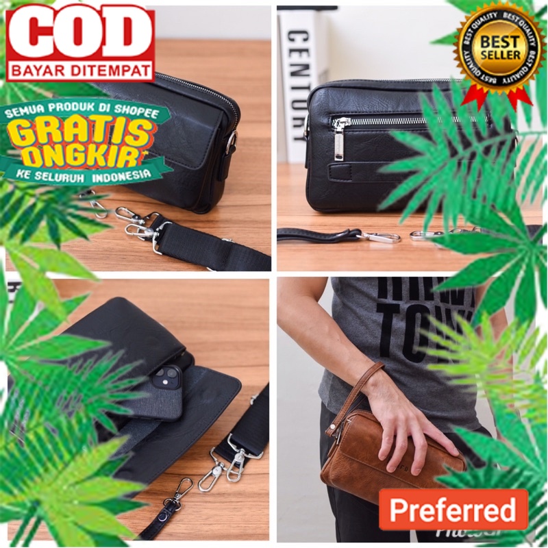 Handbag Pria Pedro 312 Free pena ada tali panjang Sling bag pria// HAND BAG / TAS TANGAN MURAH / TAS