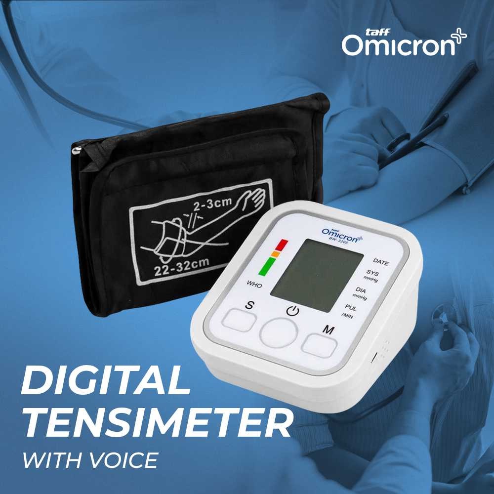 TaffOmicron Pengukur Tekanan Darah Sphygmomanometer with Voice - B869 - DIGITAL TENSIMETER ALAT UKUR