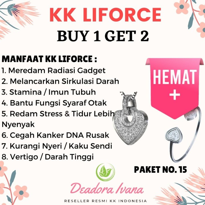 [ READY STOCK ] PROMO KK LIFORCE Bracelet / KKL Gelang Tangan / KK Indonesia / ORI