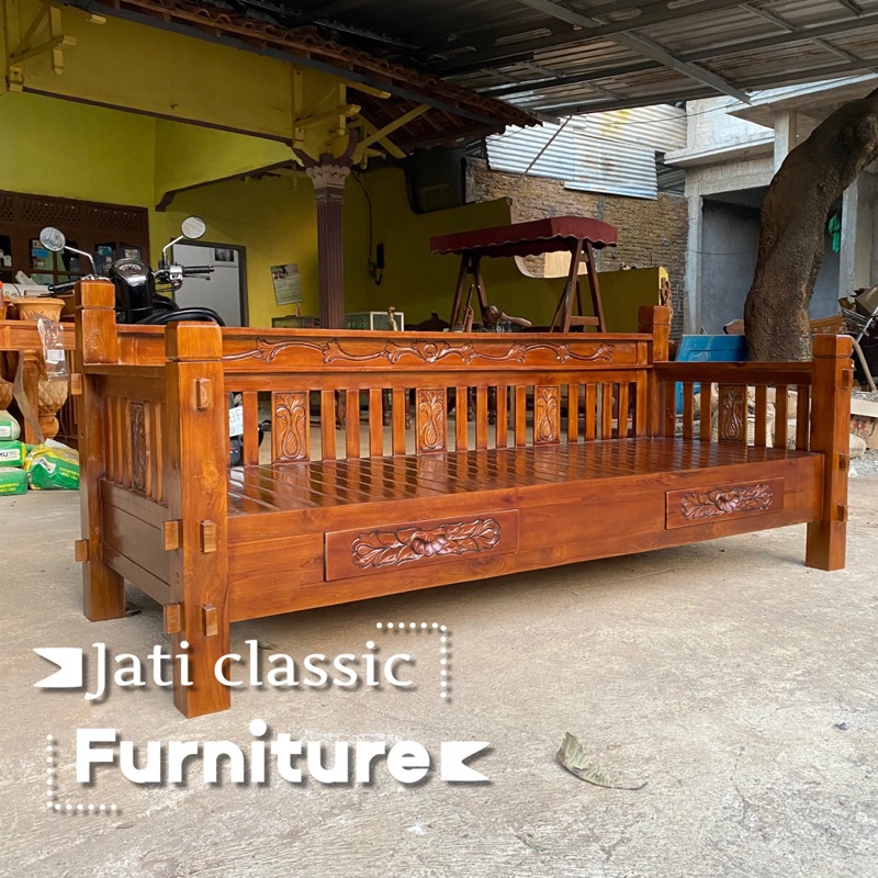 kursi bale bale minimalis / kursi jati / bangku santai / kursi kayu jati / bangku bale bale
