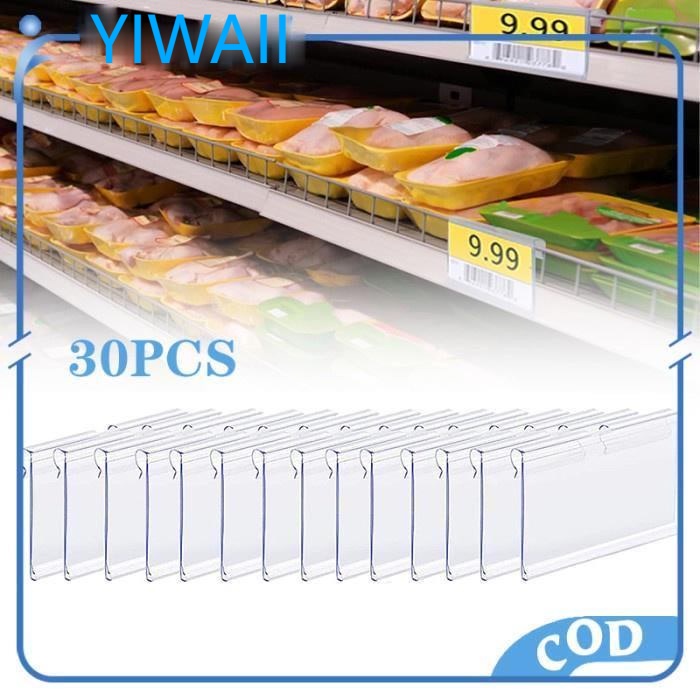 

Baru Price Tag Label Plastik Pvc Price Tag Card Name Etalase Double Hook Small-30Pcs 4.2Cm X 6Cm