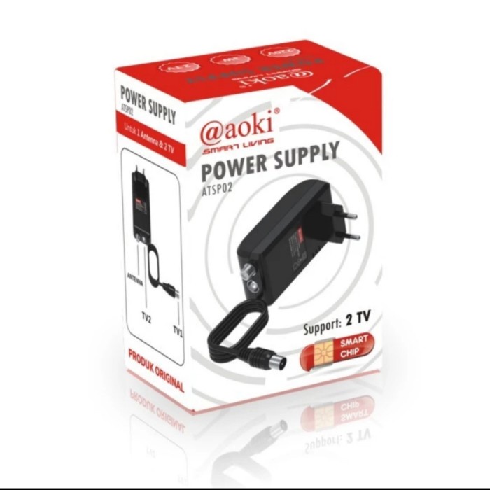 Aoki Power Supply Booster Antena Penjernih 2 TV Adaptor buster