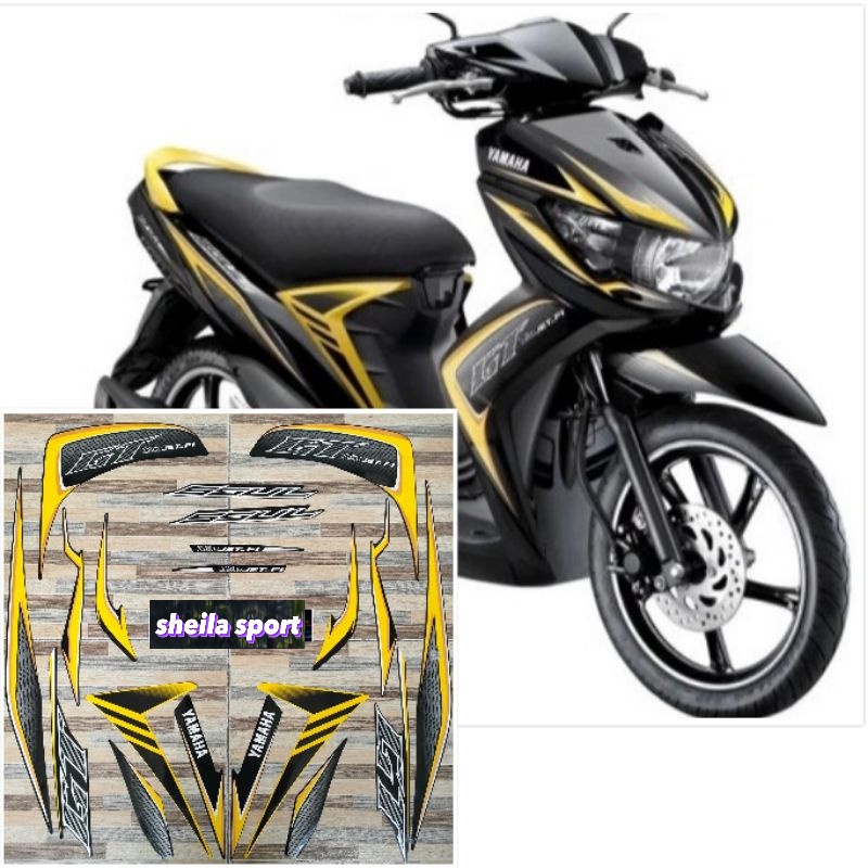 striping mio soul stiker Yamaha Mio soul GT street 115 kuning tahun 2013 2014