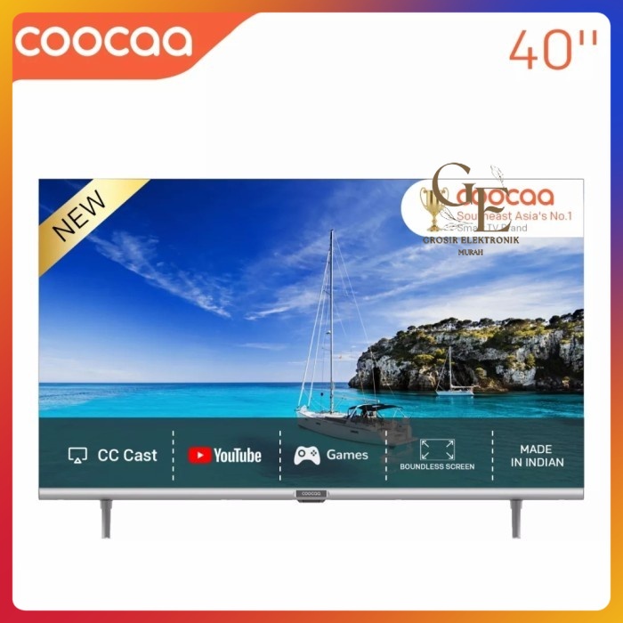 COOCAA SMART TV 40 INCH 40S3U / TV LED SMART 40S3U 40" HD DOLBY YOUTUBE DIGITAL RESMI