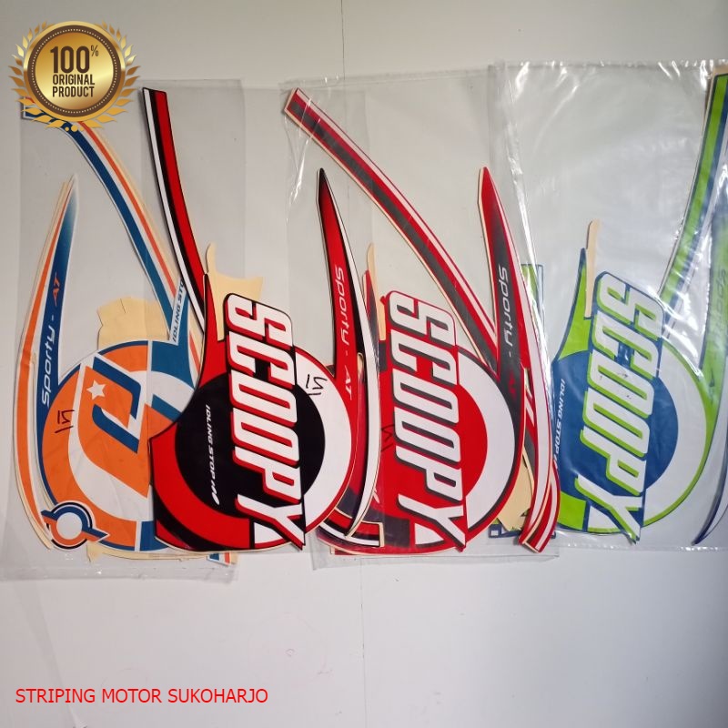 (ORI) Striping Sticker Honda Scoopy Sporty 2015 2016 kualitas original