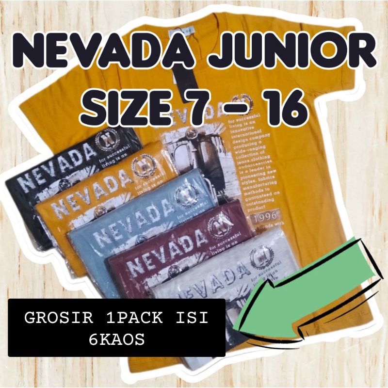 Kaos Nevada junior grosir order 1 dapat 5kaos/bahan combed 24s/fashion anak laki laki termurah/khusu