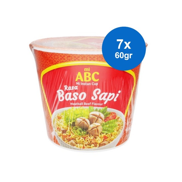 

ABC Cup Mie Instan Rasa Baso Sapi 60 gr x 7