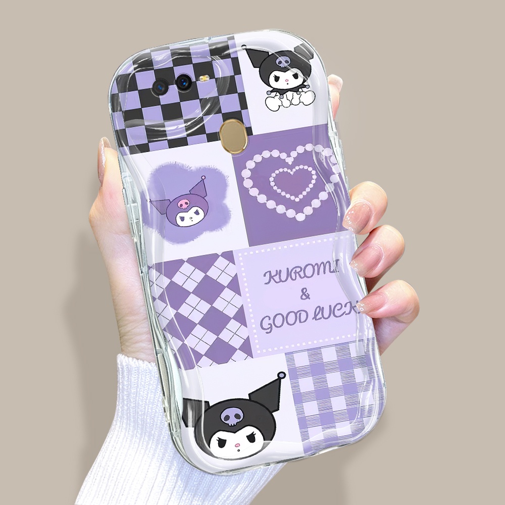 Casing Hp Untuk OPPO A12 A7 A5S A12S Phone Case Softcase Soft Kesing Kartun Custom Lattice Love Hear
