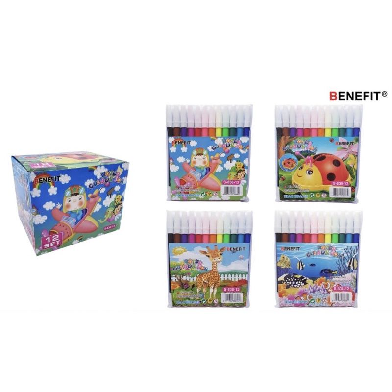 

spidol 12 warna AMANDA benefit / spidol 12 warna murah / spidol set / spidol murah 838