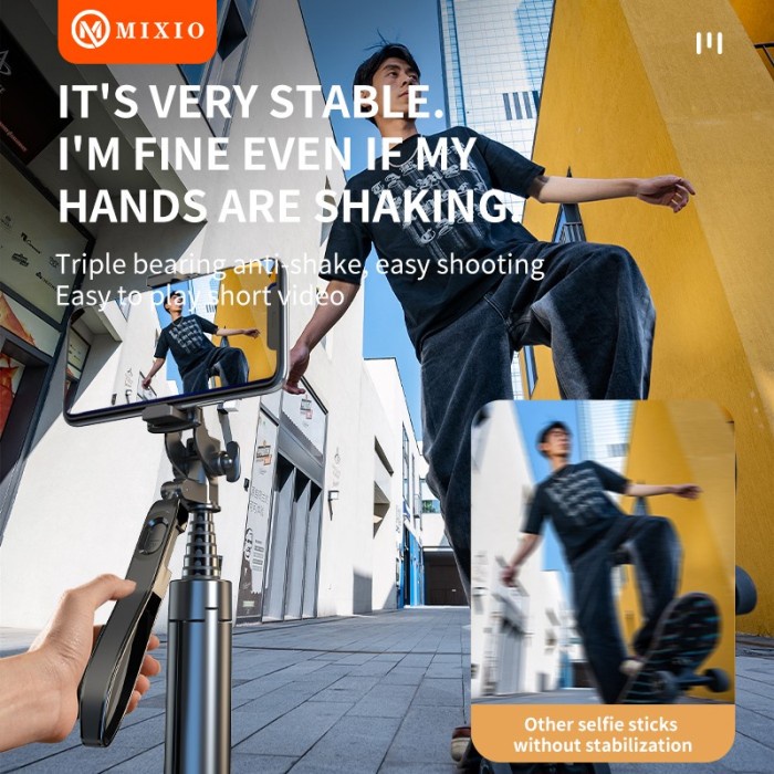 MIXIO A61L 170CM Tongsis Bluetooth Remote Selfie Stick Tr