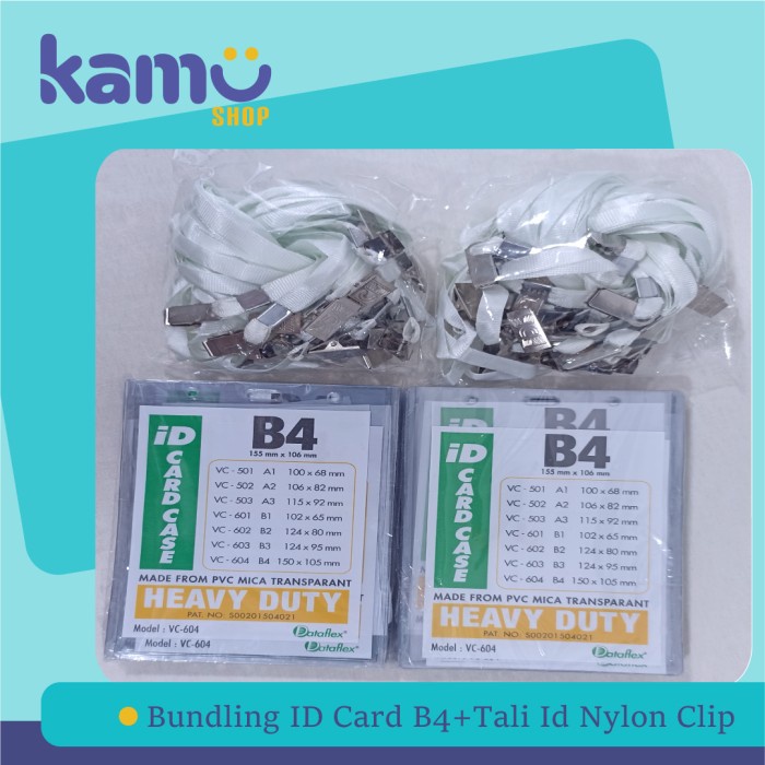 

NS76 Bundling ID Card B4+Tali ID Card Nylon Clip-NYL [2 Pasang] - Putih