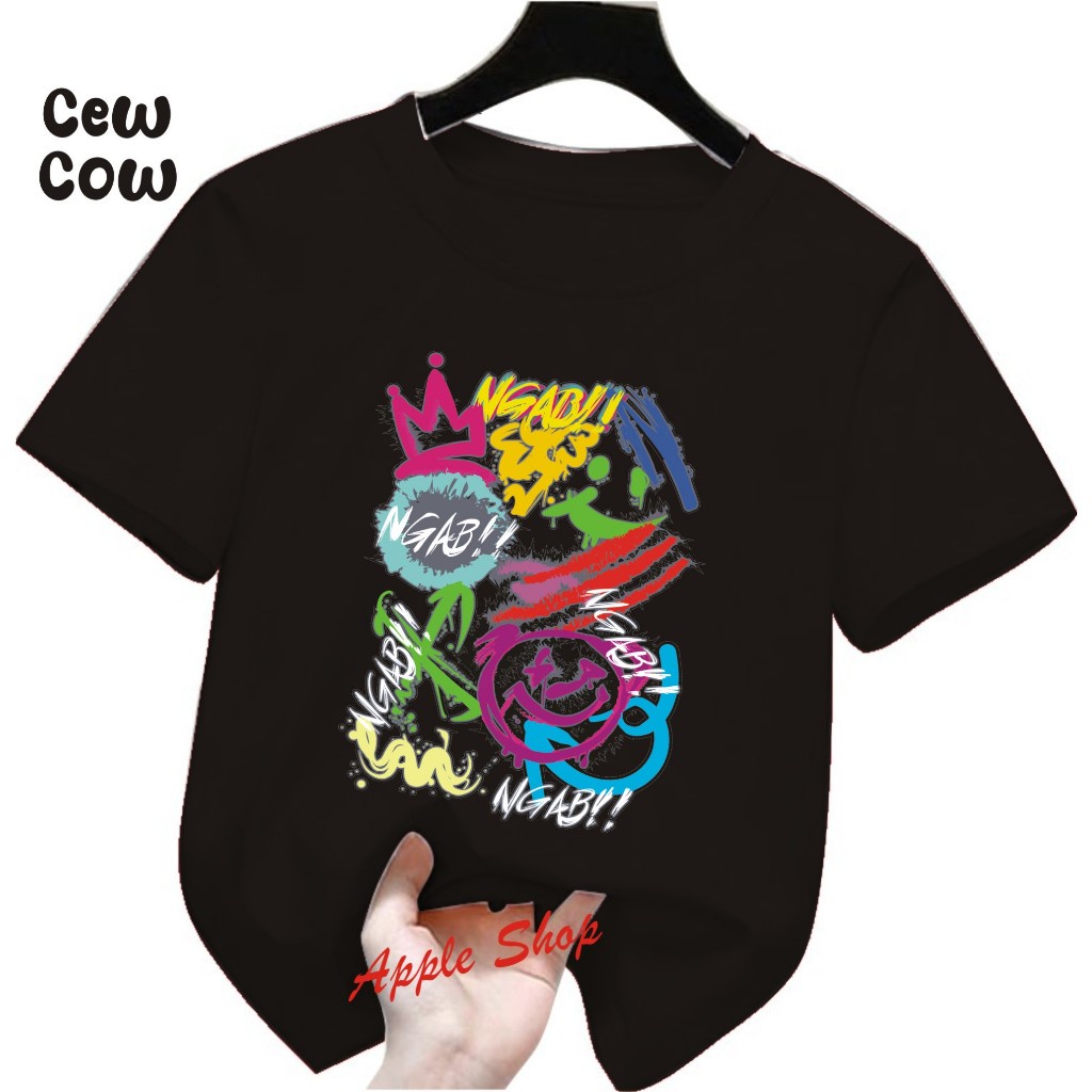 Xavi Kaos Anak Dtf Emo Ngab Ngab Kaos Anak Pria Kaos Anak Perempuan Kaos Distro Bandung Hitam Putih