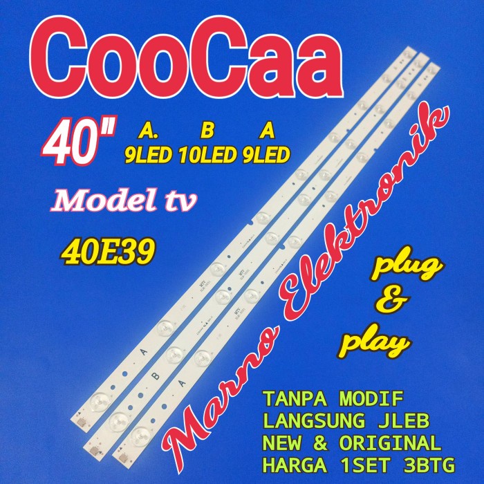BL BACKLIGHT LED TV COOCAA 40INCH 40E39 40IN COCA 40E39 9K 10K 9K 3V
