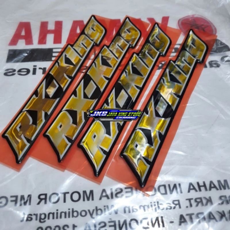 Stiker logo emblem tangki hitam dan hijau Rx king rxking 2001 2002 Original lospek satuan