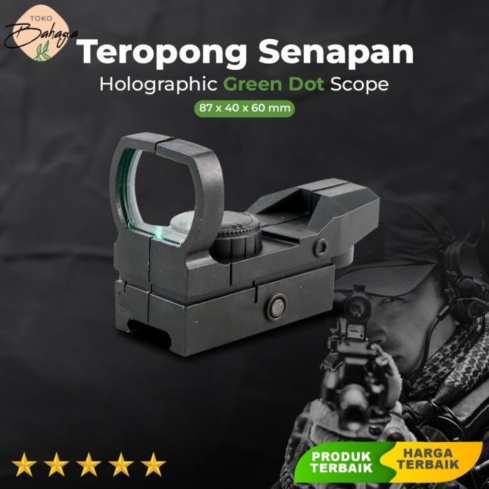 Kekeran Teropong Senapan Holographic Green Dot Scope 20mm