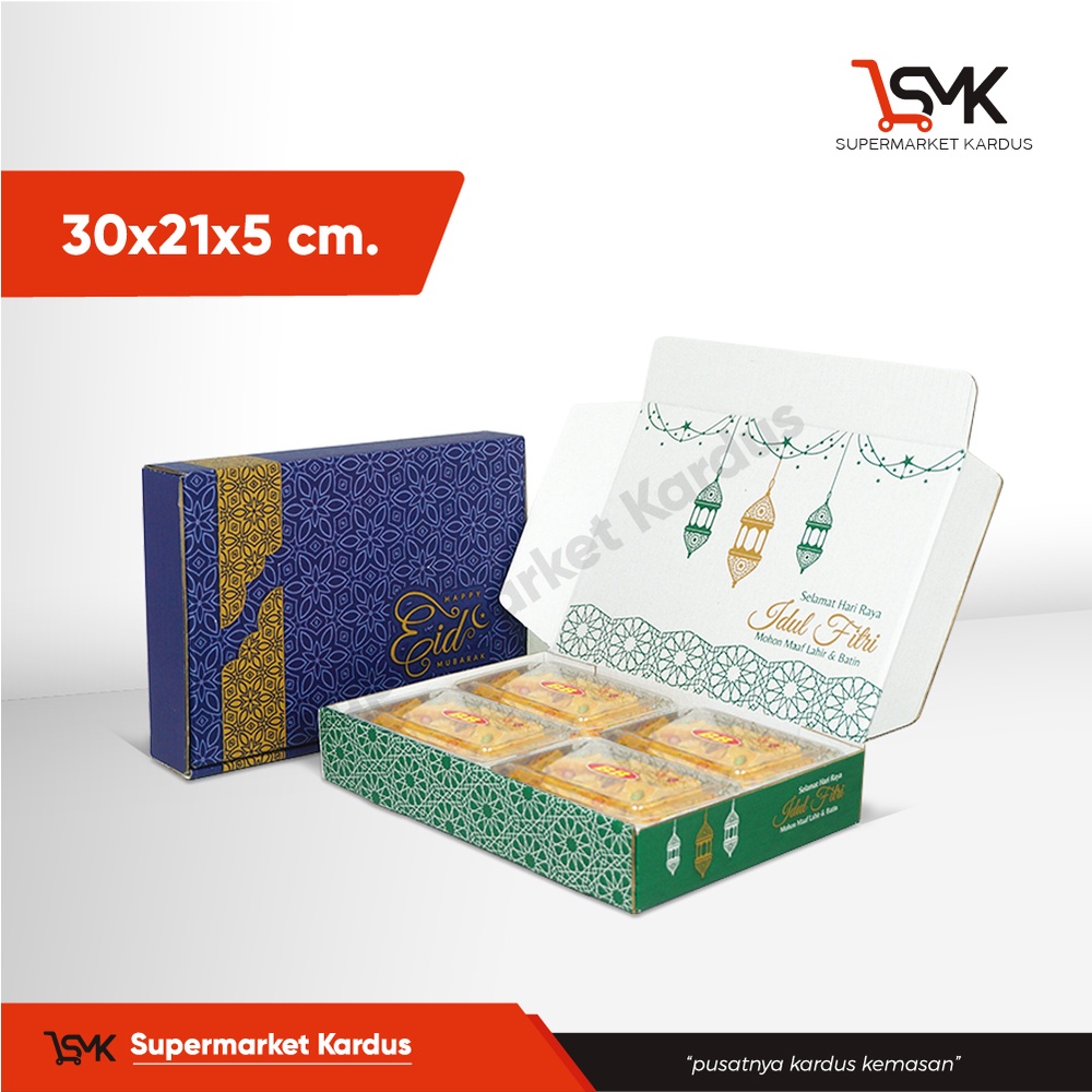 

Box 30x21x5 cm (KuKer Toples KOTAK isi 4) Kardus/Karton/Kue Kering/kuker/hampers/idul fitri/eid mubarak/toples kotak/Tinggi5
