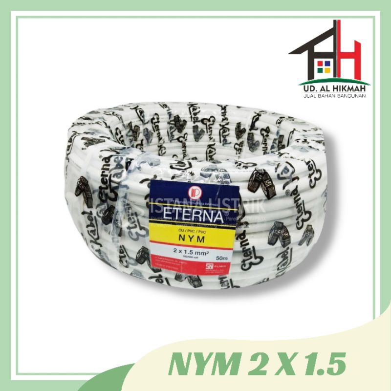 Kabel Listrik NYM 2x1.5 ROL 50 METER ETERNA  - KABEL NYM 2 X 1.5