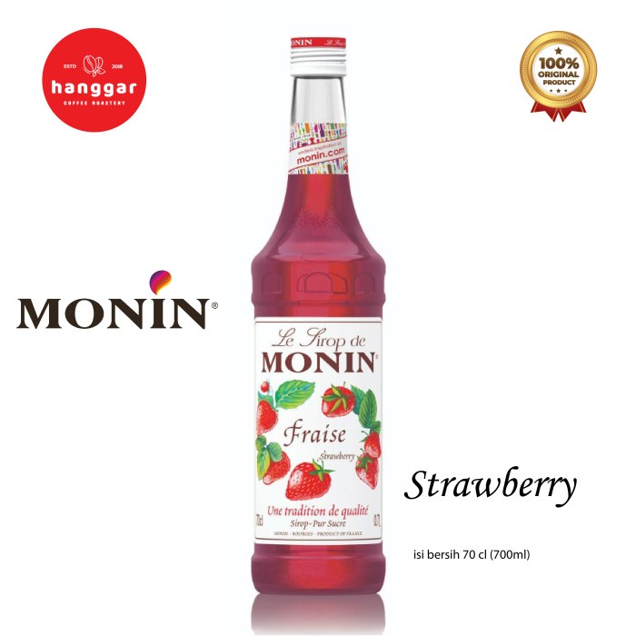 

Sirup MONIN STRAWBERRY 70cl ( 700ml )