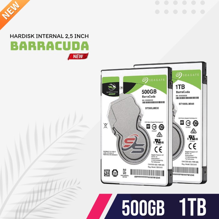 Harddisk Laptop 1TB BarraCuda -HDD Sata 2,5 Inchi 0 Day -500GB Slim - BARRACUDA, 500GB