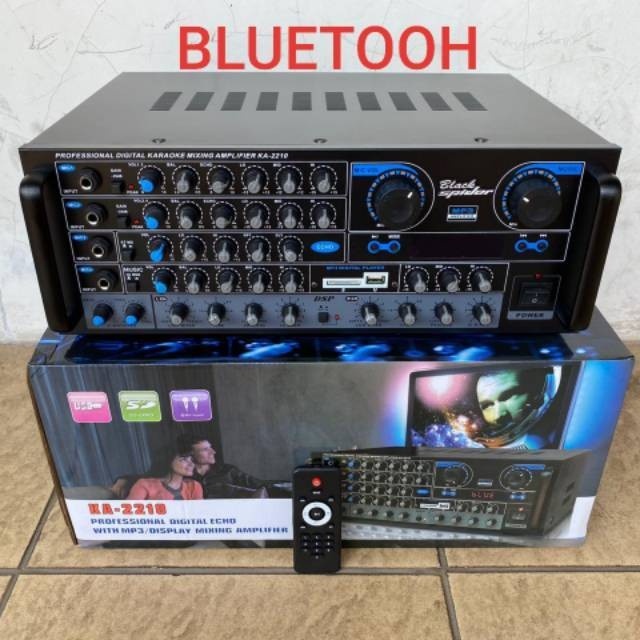 Power Mixer Blackspider Ka2210 Usb Bluetooth 4 Channel Effect Vocal Black Spider Ka 2210 ( Bayar Dit