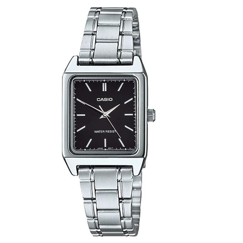 Jam Tangan Wanita Casio Kotak Strap Rantai Stainless