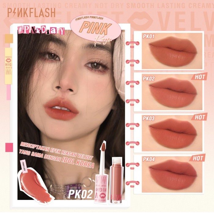 BEAUTYLAND PINKFLASH LIPCREAM SILKY VELVET PINK FLASH LIP CREAM SMOOTH WATERPROOF